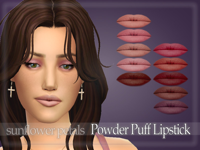 Sims 4 Powder Puff Lipstick by SunflowerPetalsCC