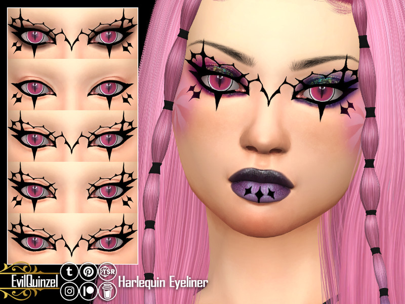 Sims 4 Harlequin Eyeliner by EvilQuinzel
