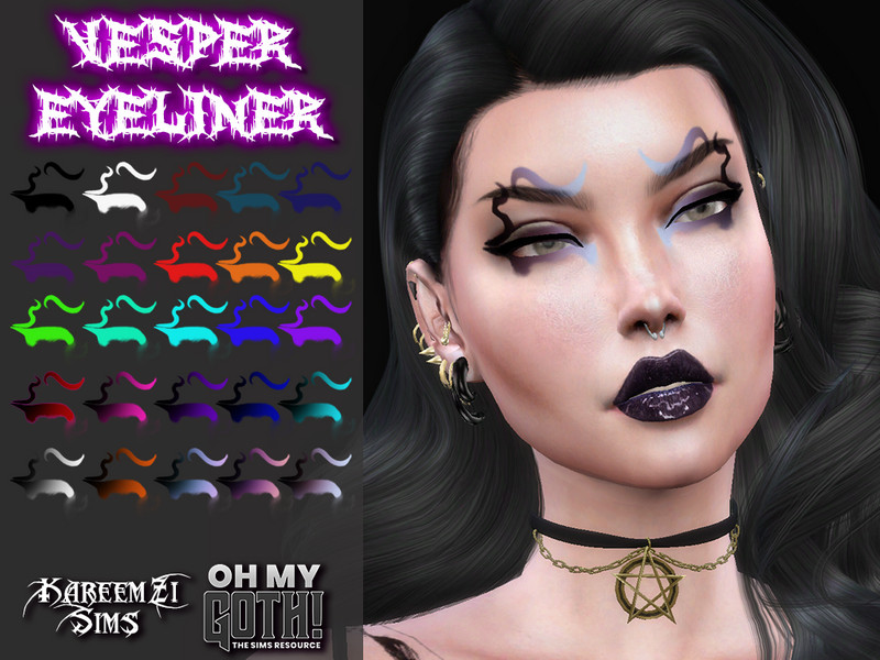 Sims 4 Oh My Goth! Vesper Eyeliner by KareemZiSims