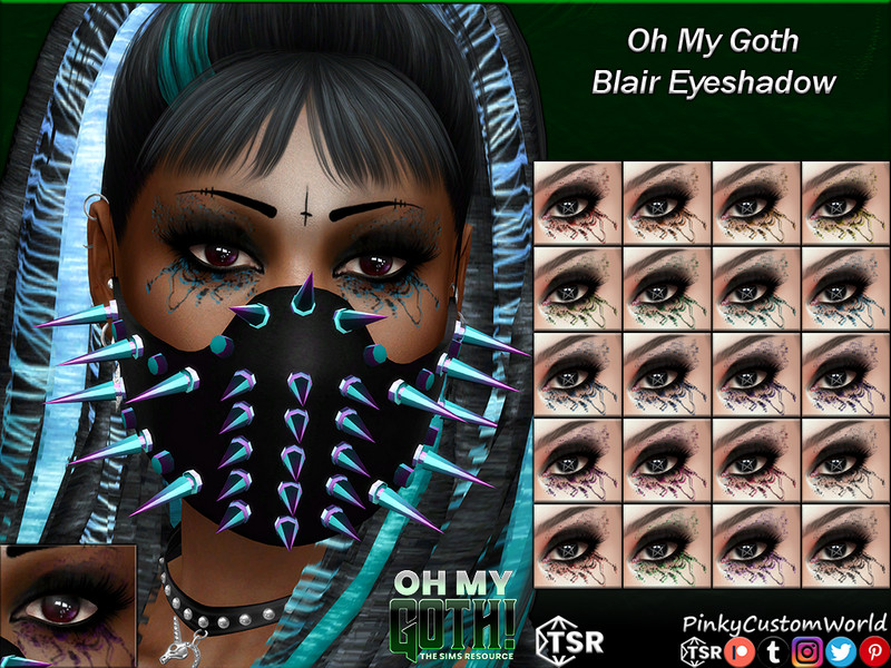 Sims 4 Oh My Goth - Blair Eyeshadow by PinkyCustomWorld