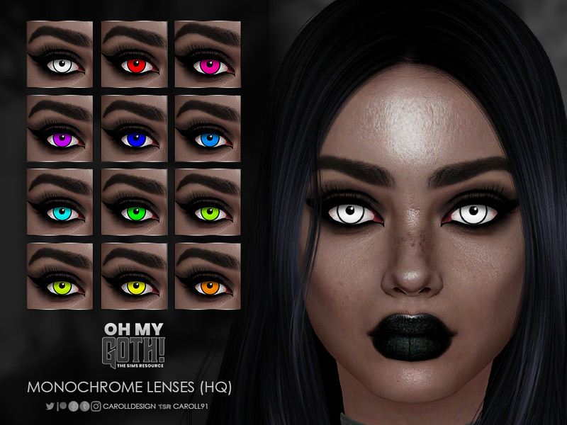 Sims 4 Oh My Goth Monochrome Lenses by Caroll91