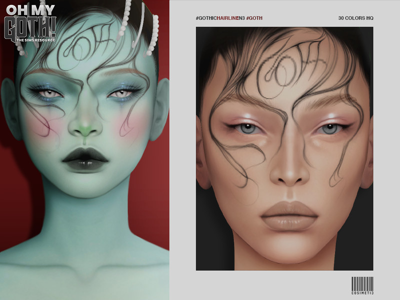 Sims 4 Oh My Goth | Gothic Hairline | N3 #GOTH by cosimetic