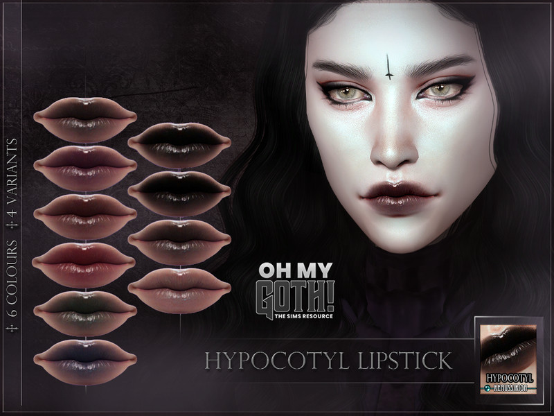 Sims 4 Oh My Goth - Hypocotyl Lipstick by RemusSirion
