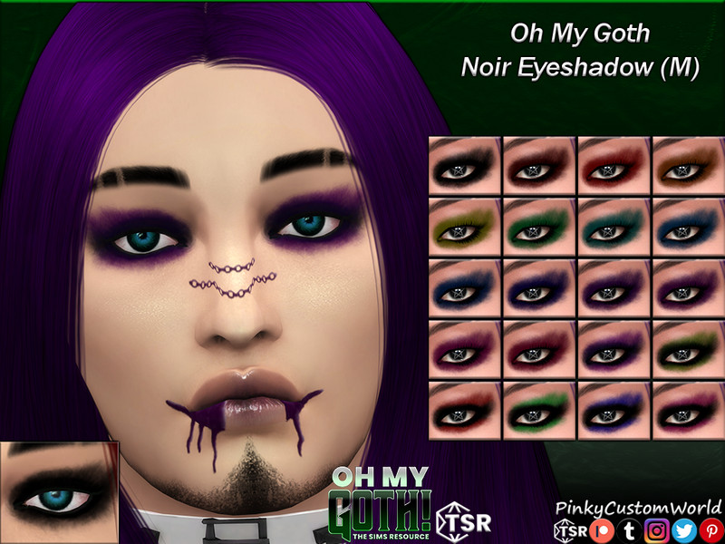Sims 4 Oh My Goth - Noir Eyeshadow (M) by PinkyCustomWorld