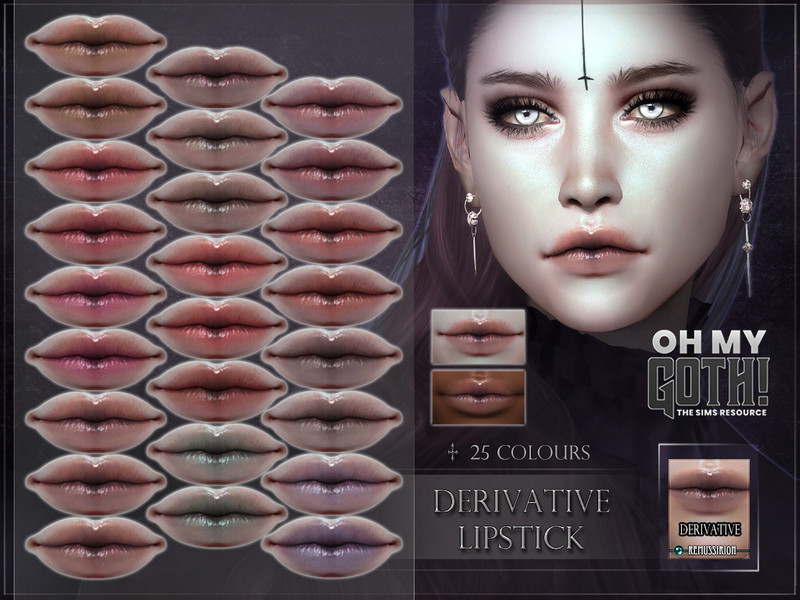 Sims 4 Oh My Goth - Derivative Lipstick by RemusSirion