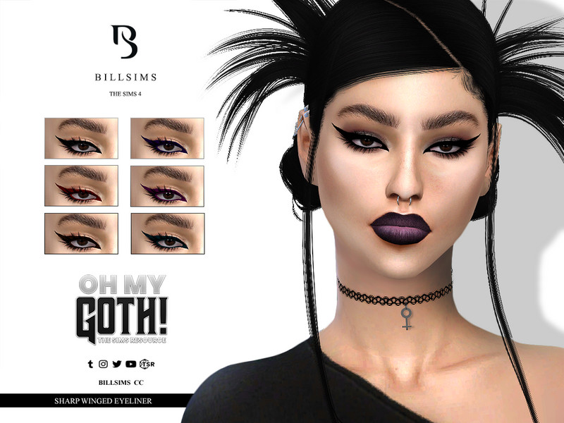 Sims 4 Oh My Goth - Sharp Winged Eyeliner by Bill Sims