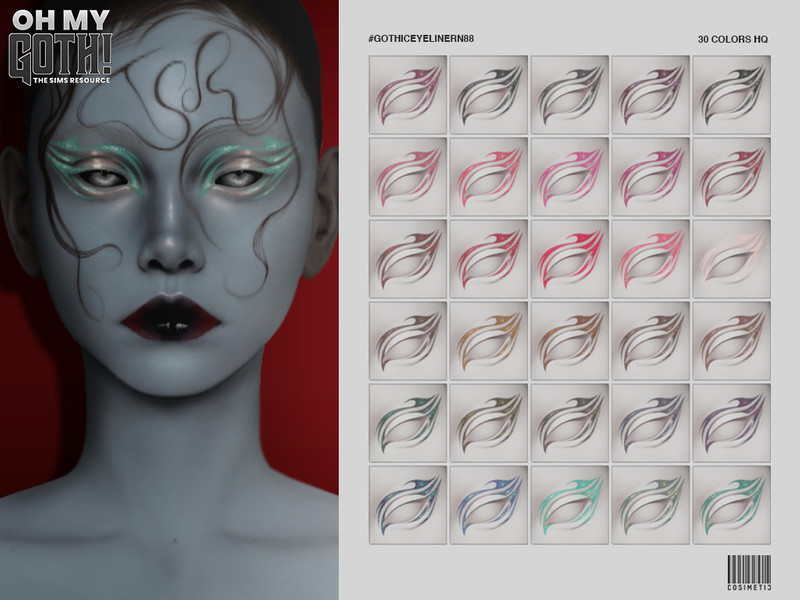 Sims 4 Oh My Goth | Gothic Eyeliner | N88 by cosimetic