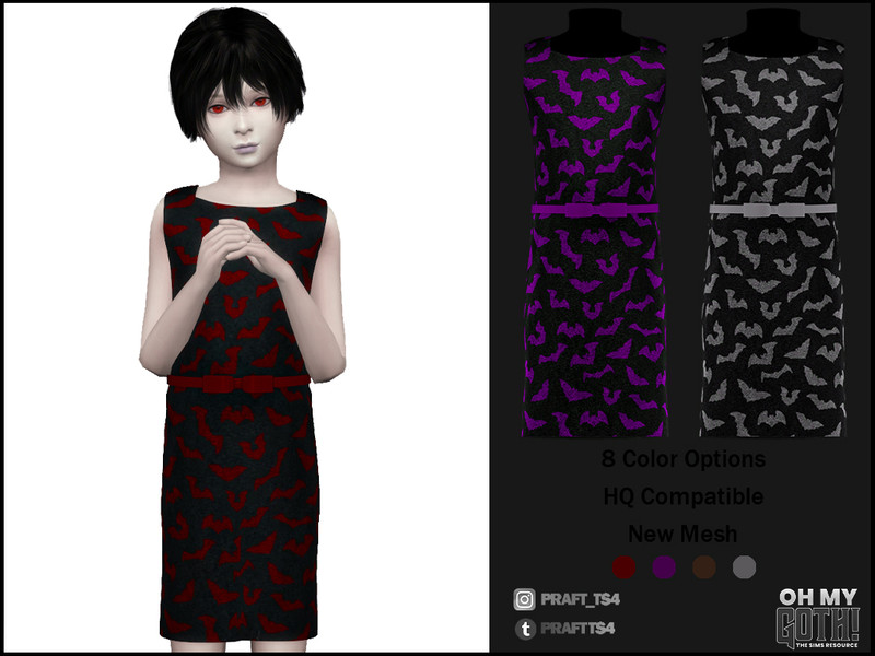 Sims 4 Goth Dress No. 2 by Praft
