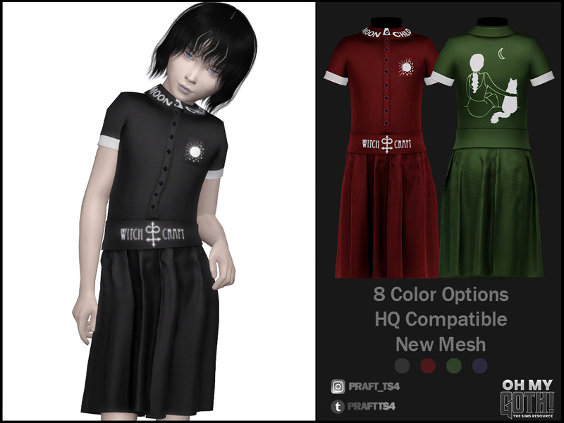 Sims 4 Oh My Goth Dress No. 1 by Praft