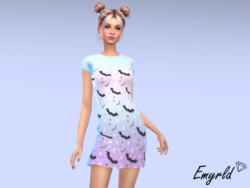 Sims 4 Pastel Goth Dress With Shirt by Emyrld