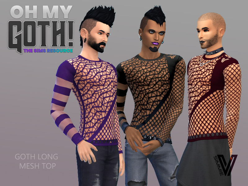 Sims 4 Oh My Goth Long Mesh Top by SimmieV