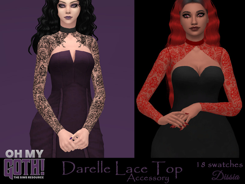 Sims 4 Oh My Goth - Darelle Accessory Top by Dissia