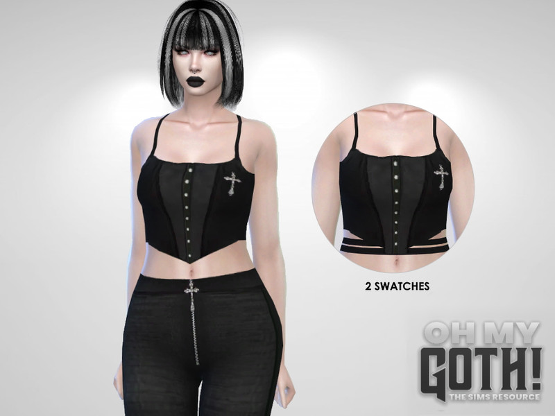 Sims 4 Oh My Goth - Gothic Top by Puresim