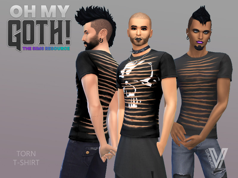 Sims 4 Oh My Goth Torn Tee by SimmieV