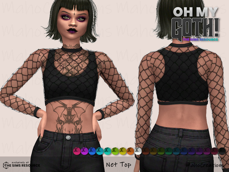 Sims 4 Oh My Goth - Net Top by MahoCreations