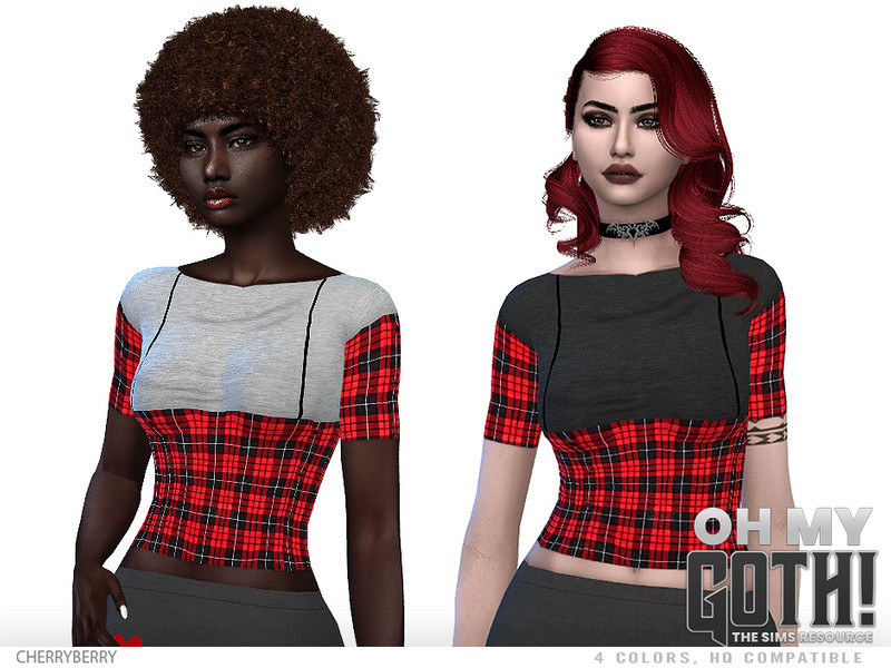 Sims 4 Oh My Goth! - Top by CherryBerrySim