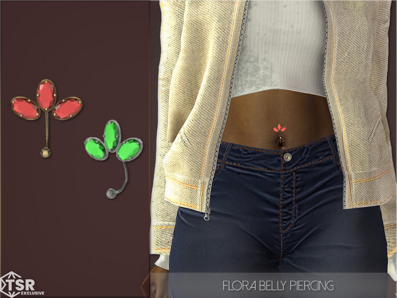 Sims 4 Flora Belly Piercing by PlayersWonderland