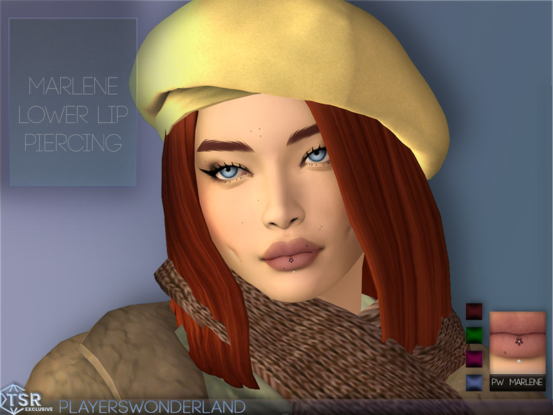 Sims 4 Marlene Lower Lip Piercing by PlayersWonderland