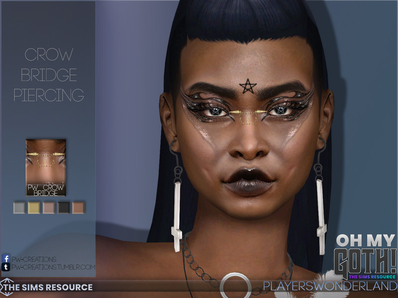 Sims 4 Oh My Goth - Crow Bridge Piercing by PlayersWonderland
