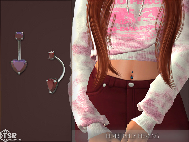 Sims 4 Heart Gemstone Belly Piercing by PlayersWonderland