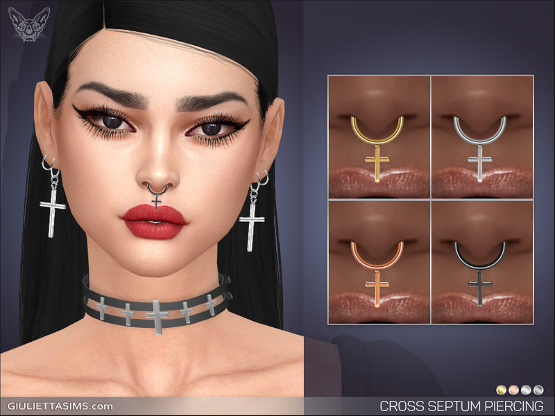 Sims 4 Cross Septum Nose Piercing by feyona