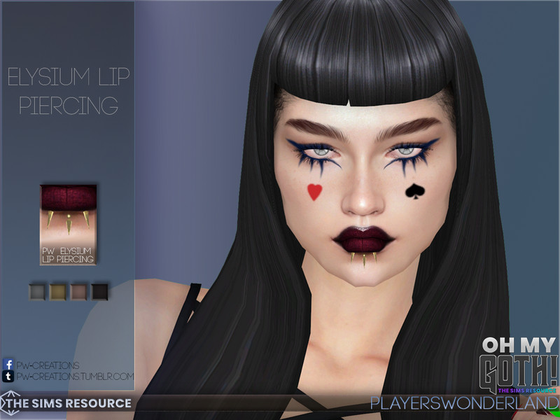 Sims 4 Oh My Goth - Elysium Lip Piercing by PlayersWonderland