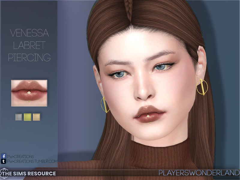 Sims 4 Venessa Labret Piercing by PlayersWonderland