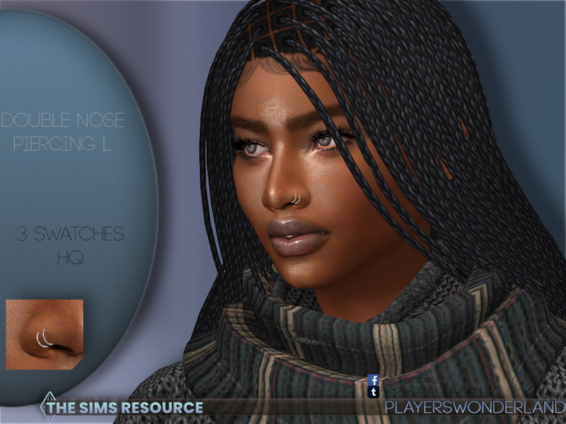 Sims 4 Double Nose Piercing L by PlayersWonderland