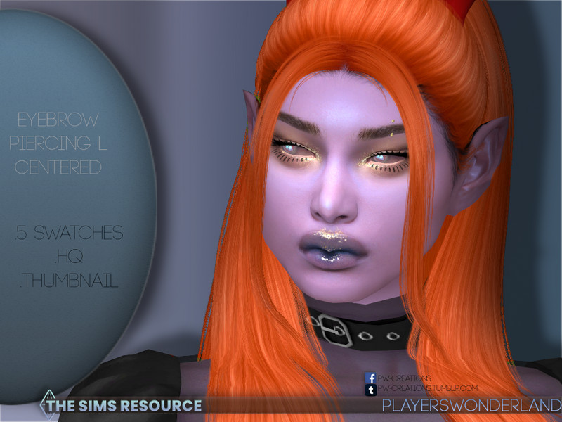 Sims 4 Eyebrow Piercing L Centered by PlayersWonderland