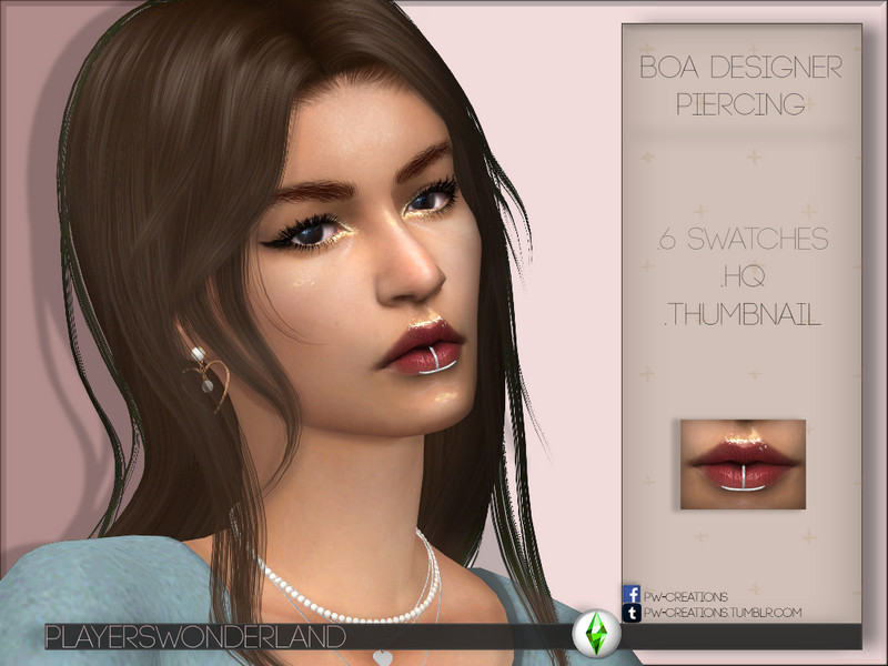 Sims 4 Boa Designer Lip Piercing by PlayersWonderland