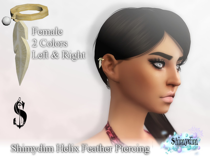 Sims 4 Shimydim Helix Feather Piercing by Shimydim