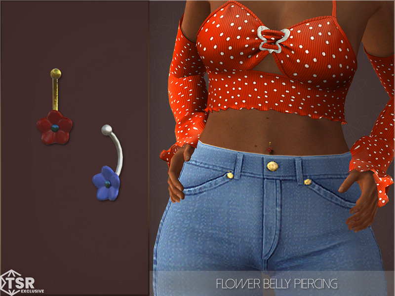 Sims 4 Flower Belly Piercing by PlayersWonderland