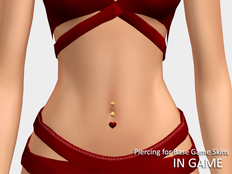 Sims 4 Heartburn Belly Piercing A (for BaseGame Skins) by WisteriaSims