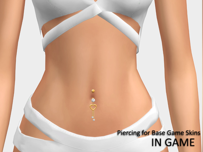 Sims 4 Diamond Heart Belly Piercing A (for BaseGame Skins) by WisteriaSims