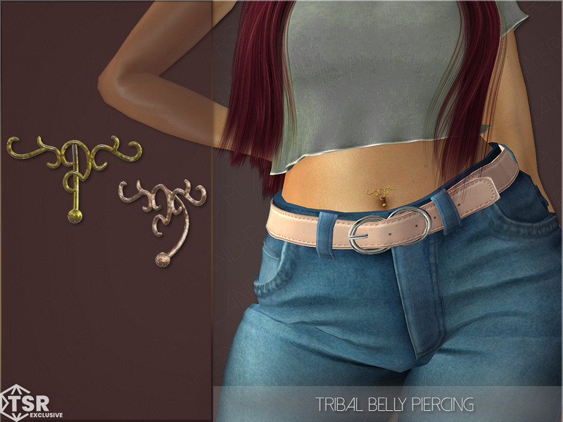 Sims 4 Tribal Belly Piercing by PlayersWonderland