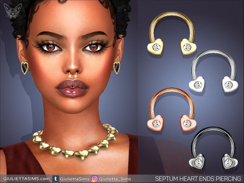 Sims 4 Septum Heart Ends Piercing by Feyona