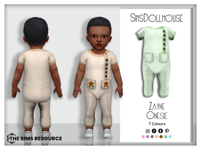 Sims 4 Zayne Infant Onesie by SimsDollhouse