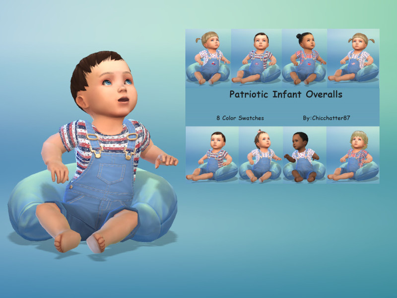 Sims 4 Patriotic Infant Overalls by chicchatter87