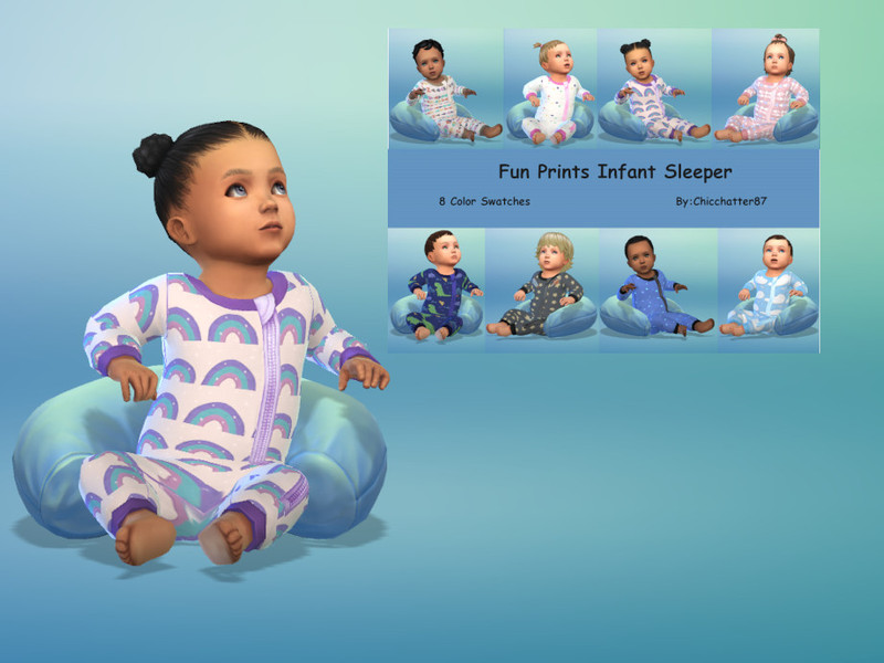 Sims 4 Fun Prints Infant Sleeper (Growing Together) by chicchatter87