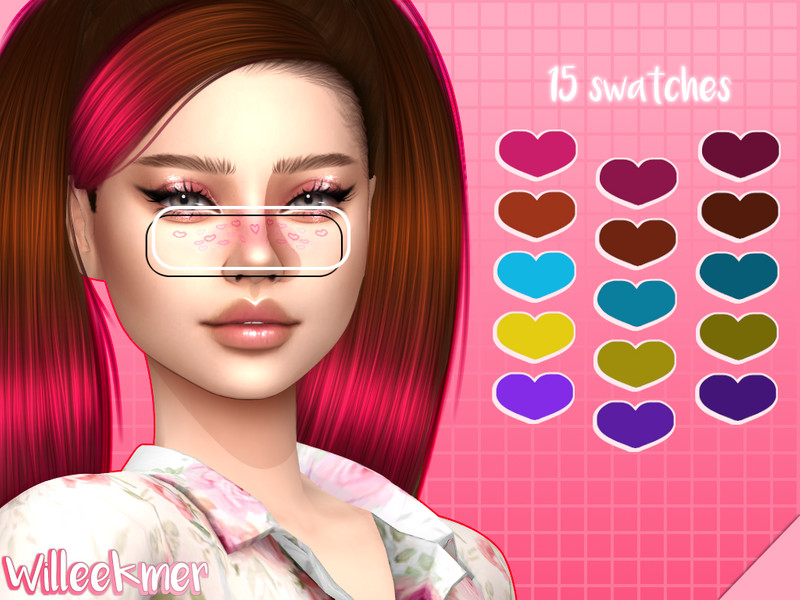 Sims 4 Hearts Blush V2 by Willeekmer