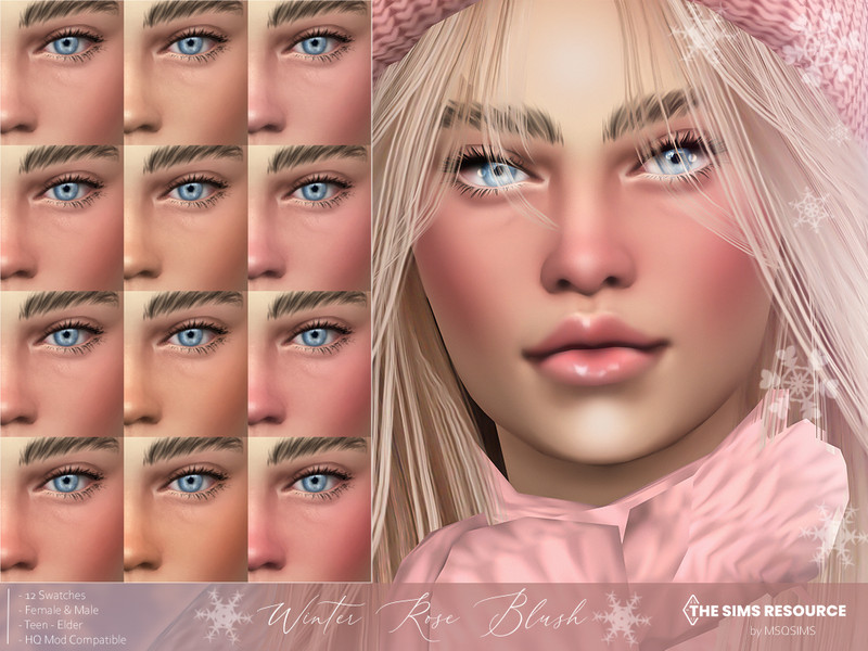 Sims 4 Winter Rose Blush by MSQSIMS