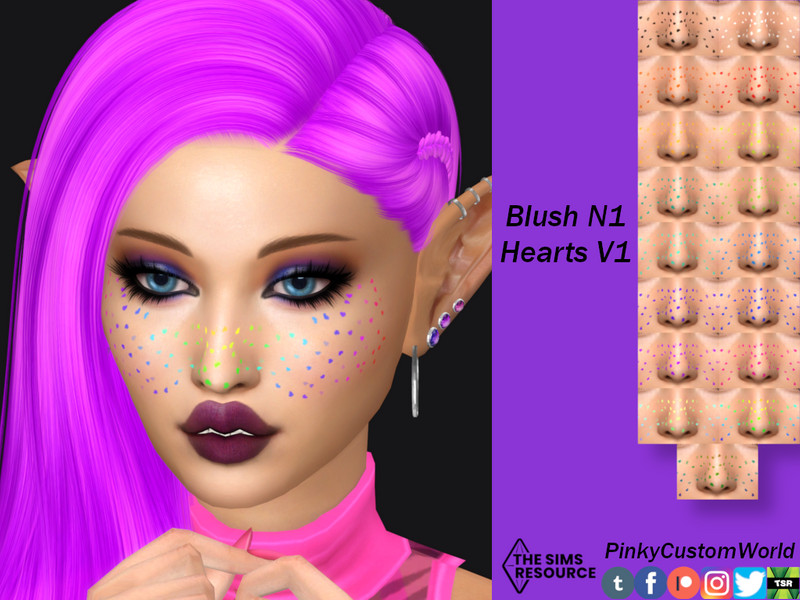 Sims 4 Blush N1 Hearts by PinkyCustomWorld