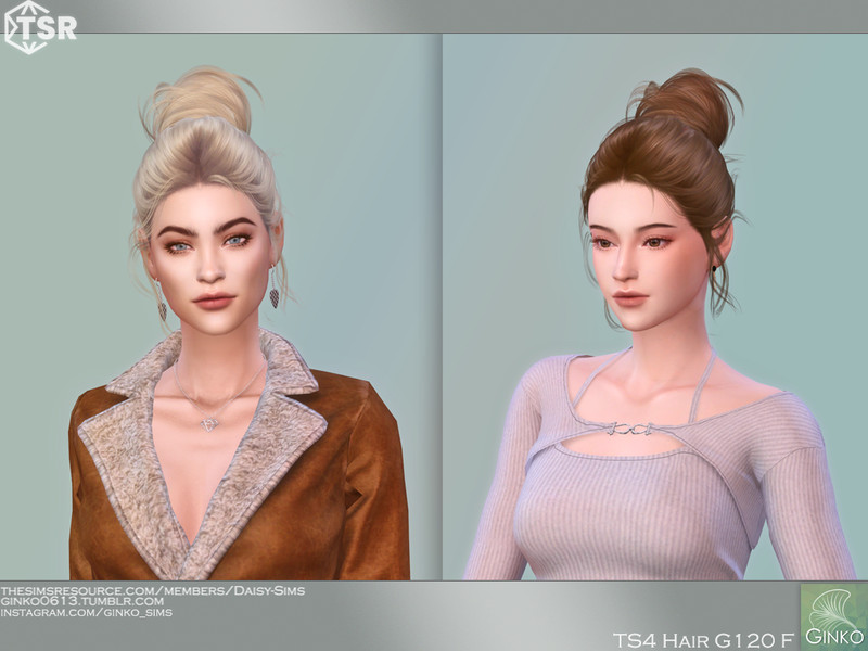 Sims 4 Bun Hairstyle - G120 by Daisy-Sims