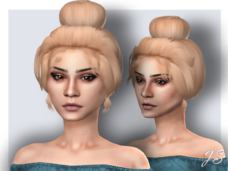 Sims 4 Stress Bun (Hairstyle) by JavaSims