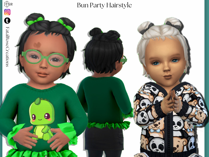 Sims 4 Bun Party Hairstyle by FatalRose47