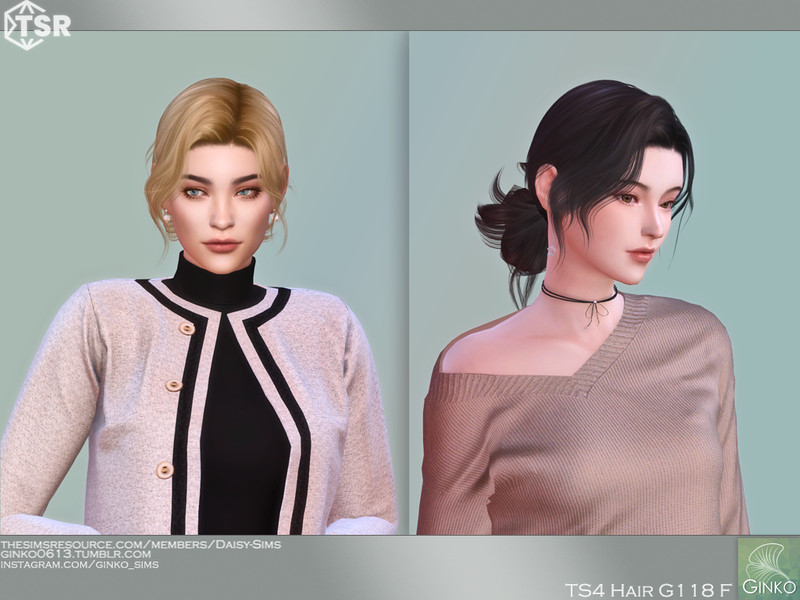 Sims 4 Low Bun Updo Hairstyle - G118 by Daisy-Sims