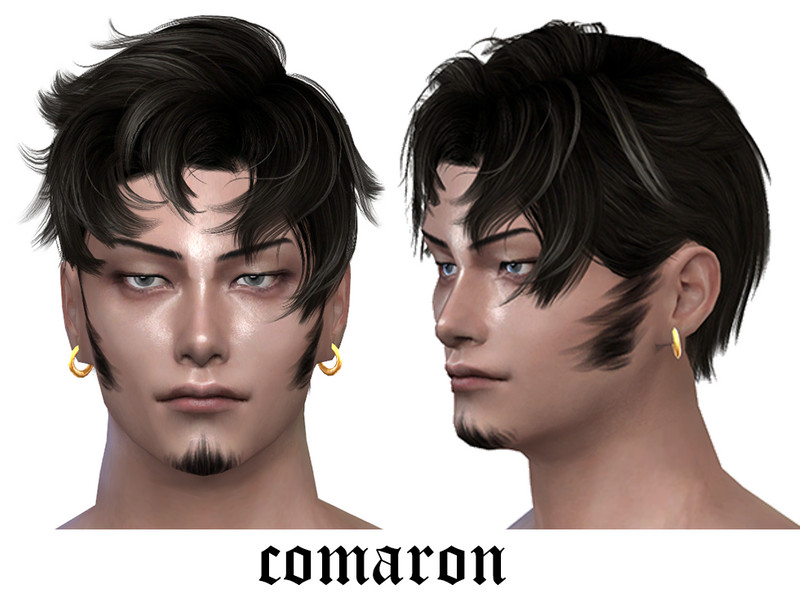 Sims 4 Trafalgar D Water Law one piece beard facial hair by comaron