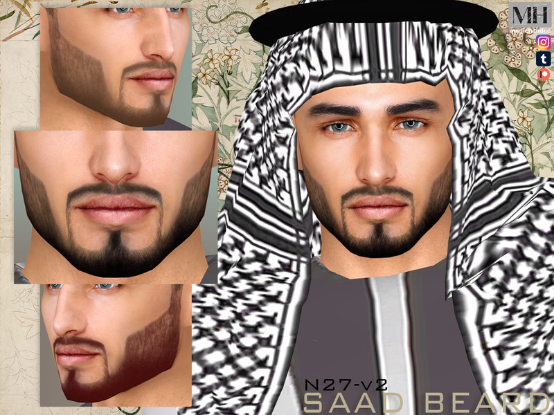 Sims 4 [Patreon] Saad Beard N27 - V2 by MagicHand