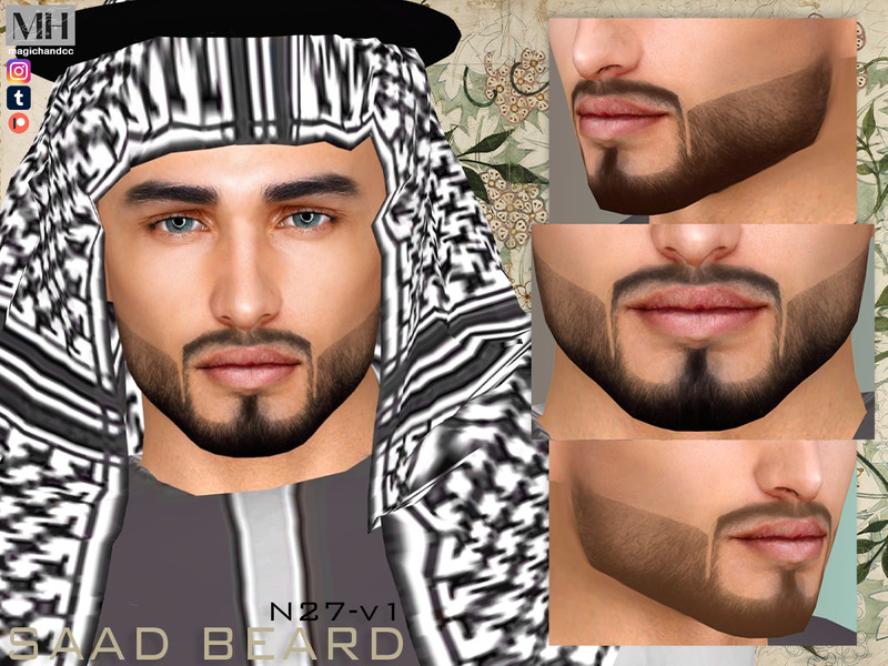 Sims 4 [Patreon] Saad Beard N27 - V1 by MagicHand