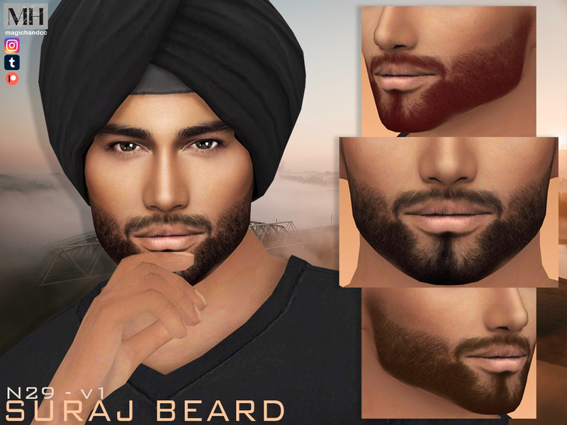 Sims 4 Suraj Beard N29 - V1 by MagicHand